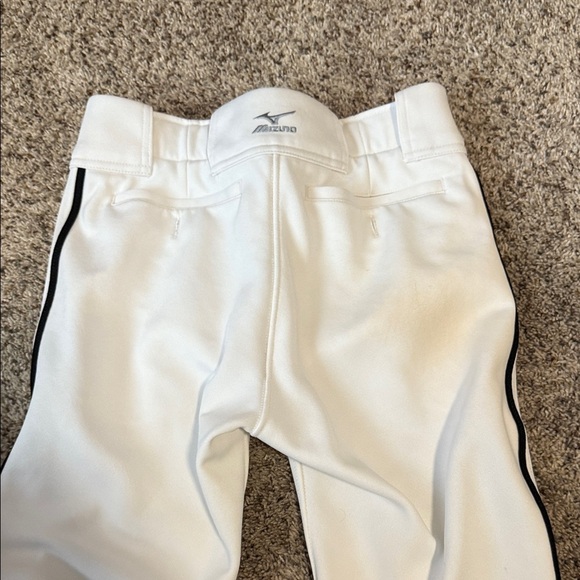 Mizuno Kids White Baseball pants with black piping - Picture 3 of 7